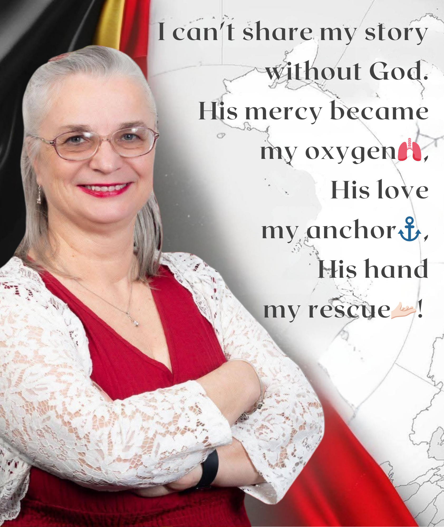 I can't share my story without God. His mercy became my oxygen, His love my anchor, His hand my rescue!